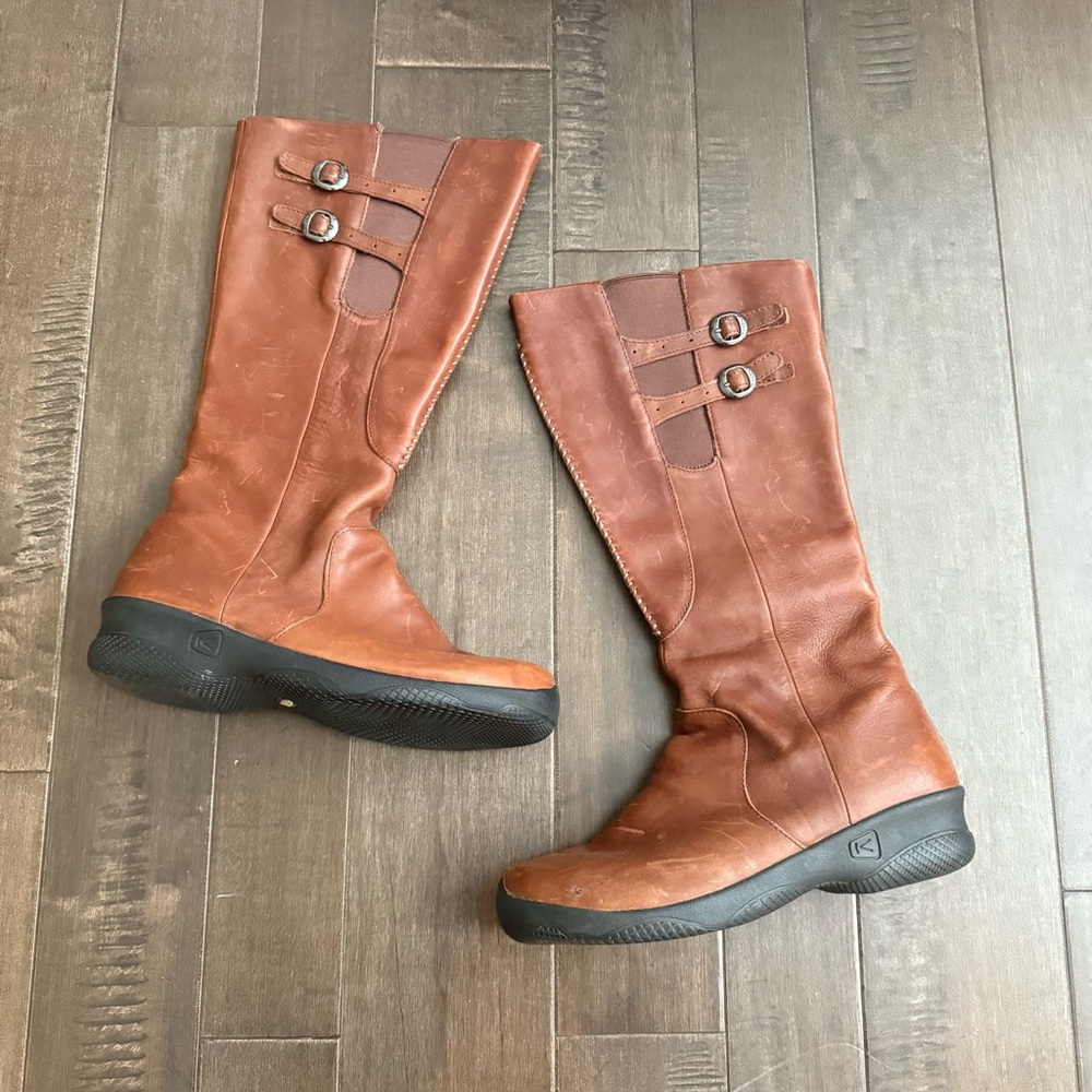 Women's Tall Casual Riding Boots - Brown - Picture 2 of 9